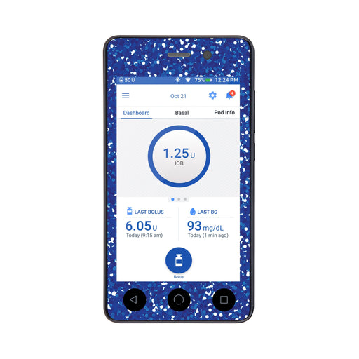 Peelz Blue Confetti Sticker for Omnipod DASH® PDM – Pump Peelz Peelz/Stickers