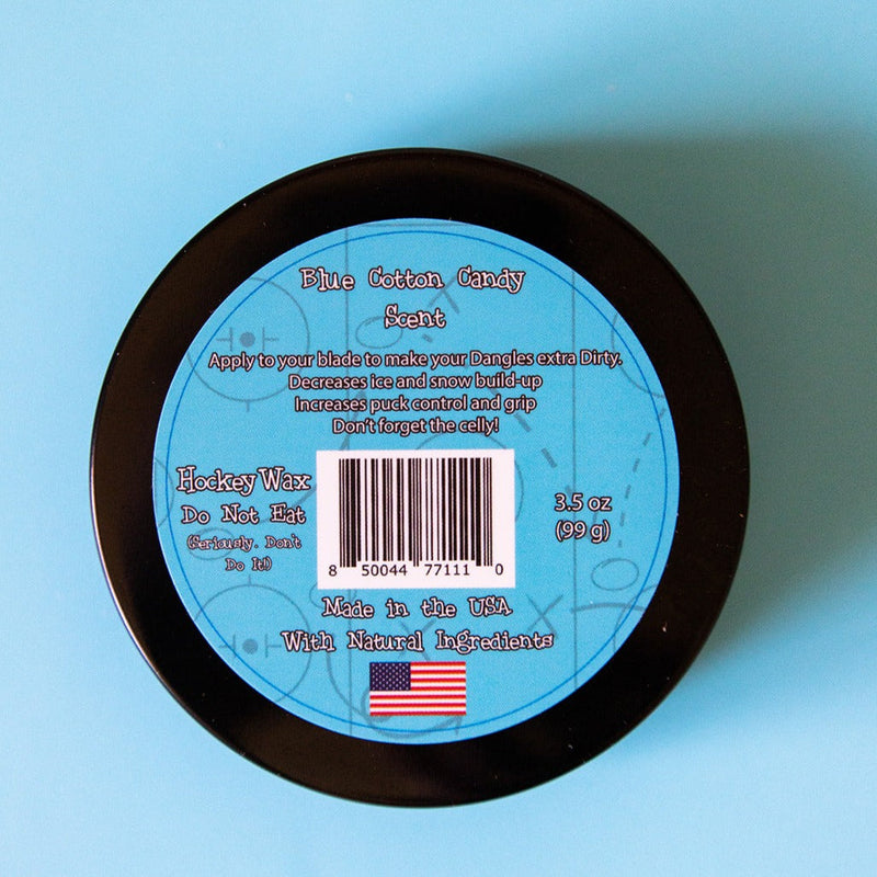 Dirty Dangles Hockey Blue Cotton Candy Hockey Stick Wax Hockey Stick Wax Black