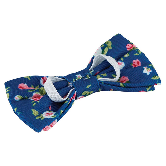 The Bullish Store - Blue Floral Pet Bow Tie | Dog Or Cat Fancy Bowtie Attaches To Collar