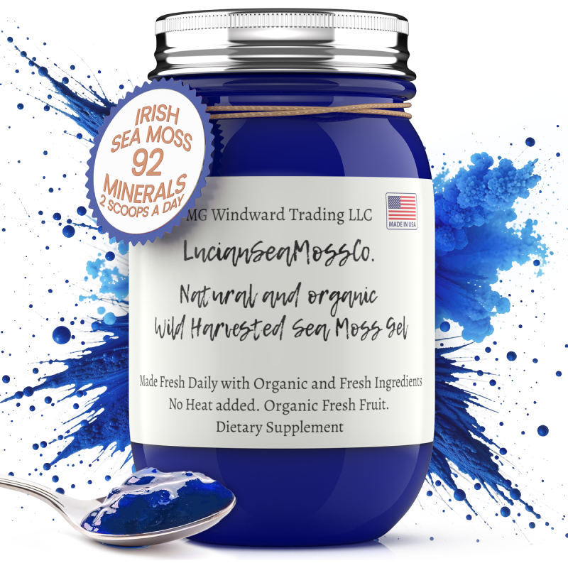 MG Windward Trading LLC Blue Spirulina Infused Organic Sea Moss Gel Herbal Gel
