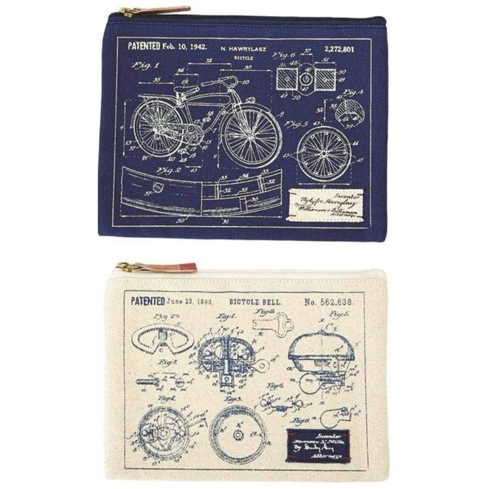 The Bullish Store - Blueprint Canvas Zipper Pouches | Set Of 2 | Masculine Gift