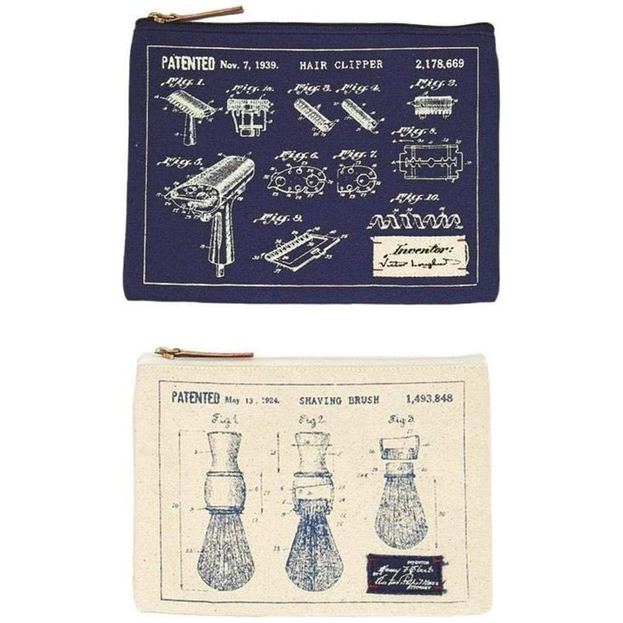 The Bullish Store - Blueprint Canvas Zipper Pouches | Set Of 2 | Masculine Gift