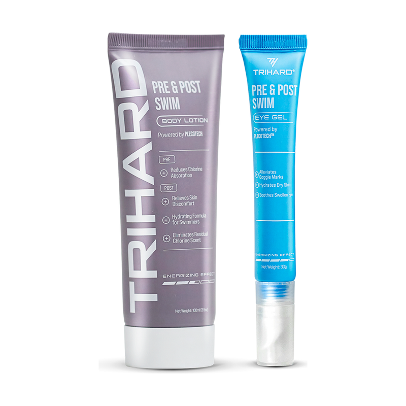 TRIHARD Pre & Post Swim Body Lotion + Goggle Marks Eye Gel Eye Gel Bundle