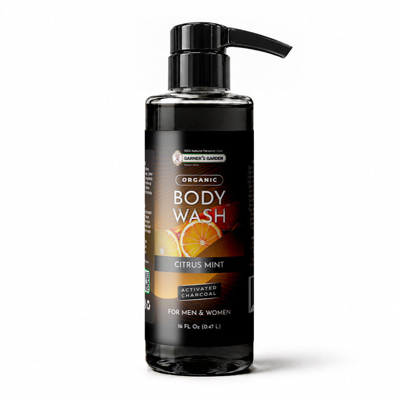Garner's Garden Activated Charcoal Organic Body Wash Body Wash White Smoke Citrus Mint Charcoal / 16oz (Recommended)
