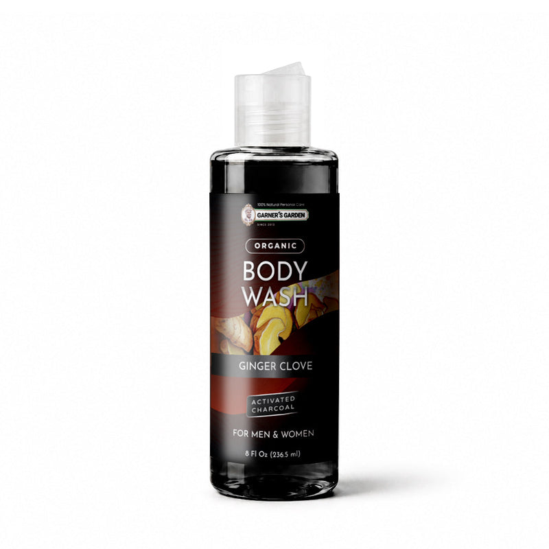 Garner's Garden Activated Charcoal Organic Body Wash Body Wash White Smoke Ginger Clove Charcoal / 8oz (try me)