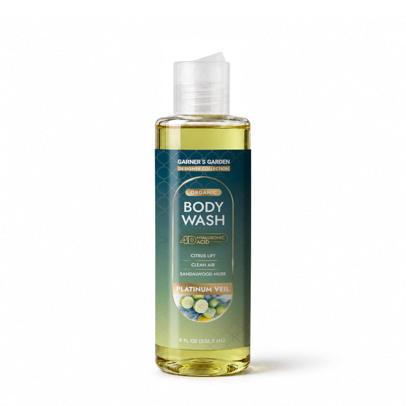 Garner's Garden 4D Hyaluronic Acid Body Wash | Organic Body Wash White Smoke 4D HA Body Wash Platinum Veil / 8 oz (try me)