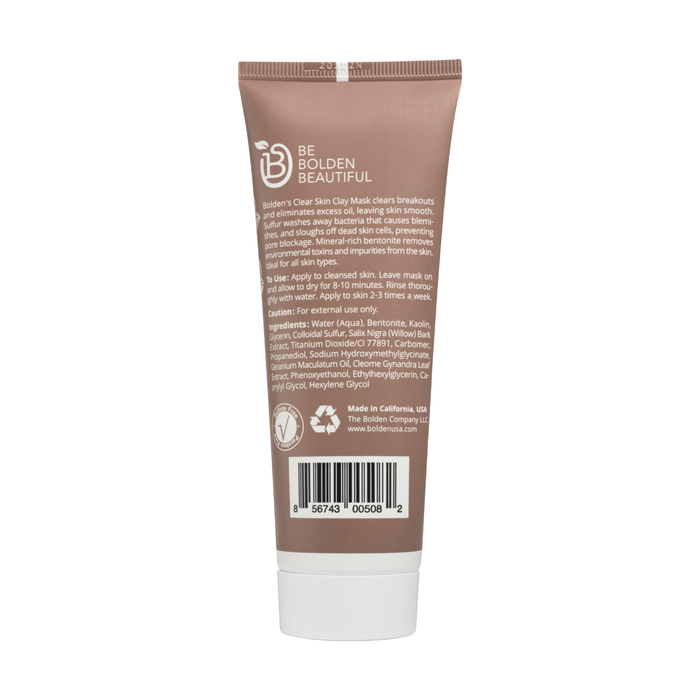 Bolden Clay Mask | Sulfur & Willow Bark Acne Treatment for Clear Skin