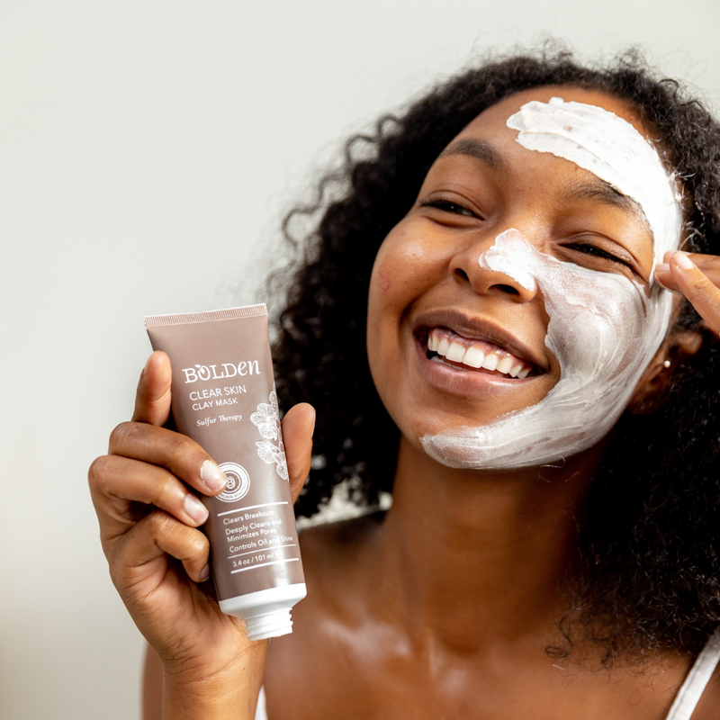 Boldenusa.com Bolden Clay Mask | Sulfur & Willow Bark Acne Treatment for Clear Skin Facial Line