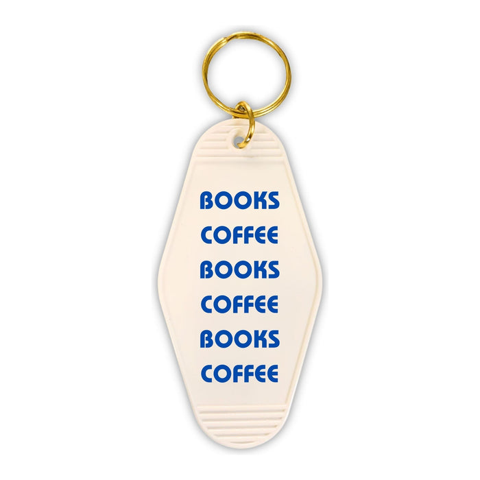 The Bullish Store - Books Coffee Books Coffee Motel Style Keychain In White