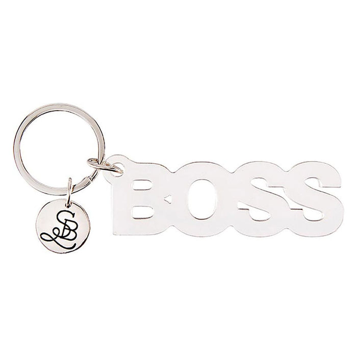 The Bullish Store - Boss Acrylic Word Keychain | Clear Transparent Word Shaped Keyholder