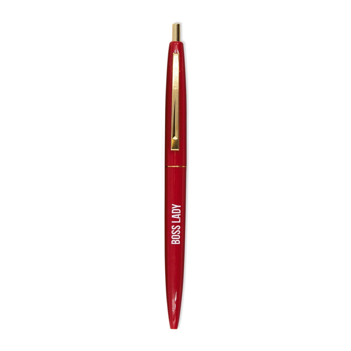 The Bullish Store - Boss Lady Pen In Cherry Red With Gold Accents