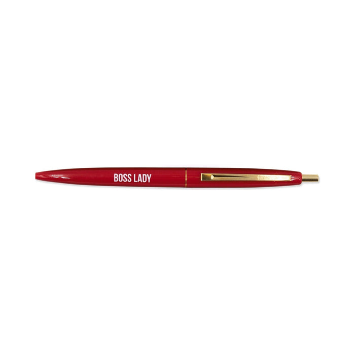 The Bullish Store - Boss Lady Pen In Cherry Red With Gold Accents