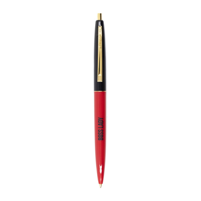 The Bullish Store - Boss Lady Two-Tone Refillable Pen In Cherry Red And Black