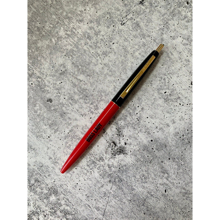 The Bullish Store - Boss Lady Two-Tone Refillable Pen In Cherry Red And Black