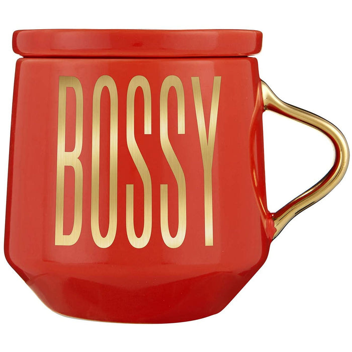 The Bullish Store - Bossy Mug & Coaster Lid In Red And Gold