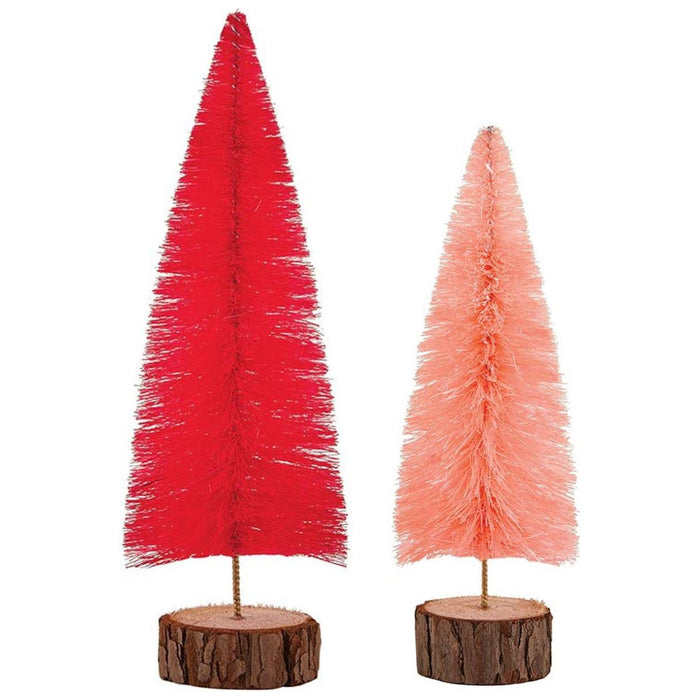 Bottle Brush Tree in Blush and Dark Pink | Holiday Decor