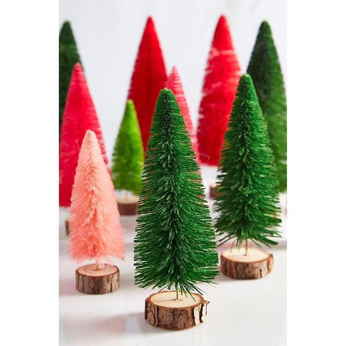 Bottle Brush Tree in Dark Pink Medium | Holiday Decor