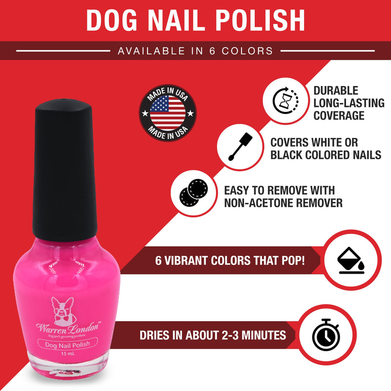 Warren London Dog Nail Polish - Polish Bottles with Brush Dog Nail Polish