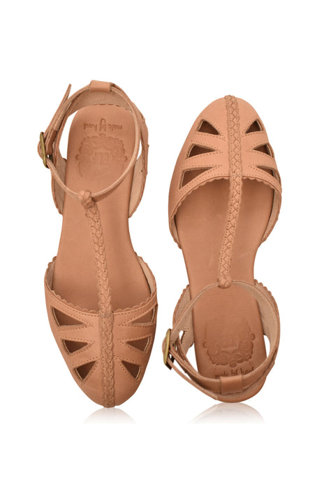 Bounty T-strap Leather Sandals by ELF