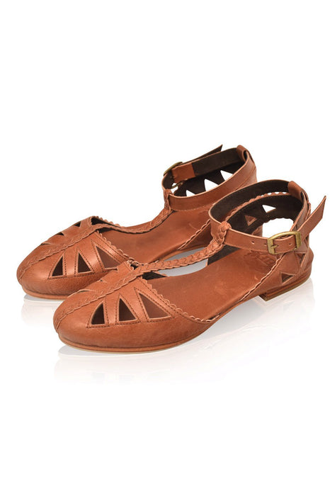 Bounty T-strap Leather Sandals by ELF