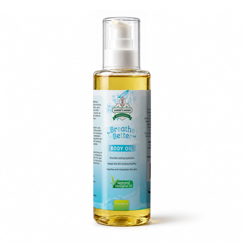 Garner's Garden Breathe Better Body Oil Body Oil White Smoke Breathe Better Body Oil 8oz