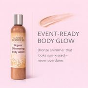 Glimmer Goddess® Organic Skin Care Organic Bronze Shimmer Body Lotion – Buildable Glow Shimmer