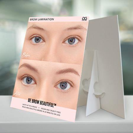 GladGirl Brow Lamination Counter Card Marketing