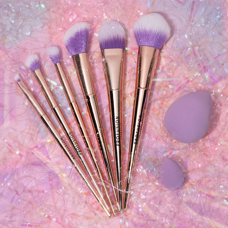 Profusion Cosmetics Brush Crush 8 PC Brush & Sponge Set Makeup Brushes