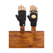 "The Buddha" Black Melange Fingerless Glove with Paw Palm