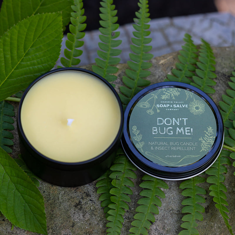 Chagrin Valley Soap & Salve Body & Massage Candle: Don't Bug Me! Insect Repellent Candle Bug Repellent