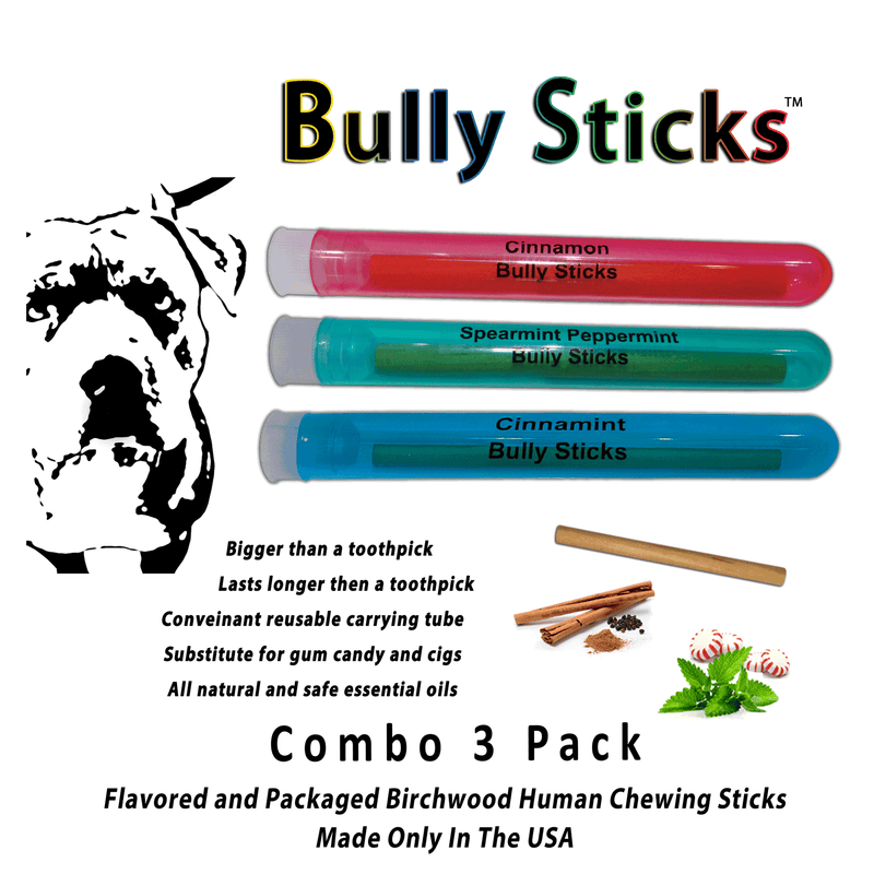 BiteMyWood Bully Stick 4" - Revolutionary All Natural Birchwood Flavored Human Chewing Sticks | BiteMyWood Toothpicks