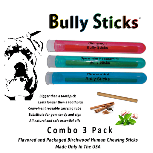 BiteMyWood Bully Stick 4" - Revolutionary All Natural Birchwood Flavored Human Chewing Sticks | BiteMyWood Toothpicks