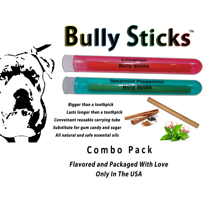 Bitemywood Bully Stick 4" All Natural Birchwood Flavored Human Chewing Sticks Available In Cinnamon And Mint