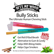 BiteMyWood Bully Stick 4" - Revolutionary All Natural Birchwood Flavored Human Chewing Sticks | BiteMyWood Toothpicks