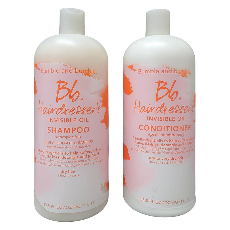 Nava Beauty Bumble and bumble Hairdresser's Invisible Oil Hydrating Shampoo and Conditioner 33.8 oz Hair White Smoke
