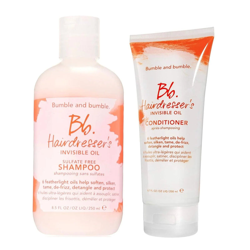 Nava Beauty Bumble and bumble Hairdresser's Invisible Oil Shampoo 8.5 Oz and Conditioner 6.7 oz Hair White Smoke