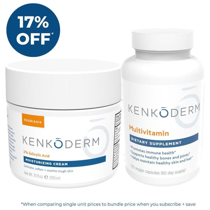 Kenkoderm Psoriasis Moisturizing Cream + Multivitamin Bundle