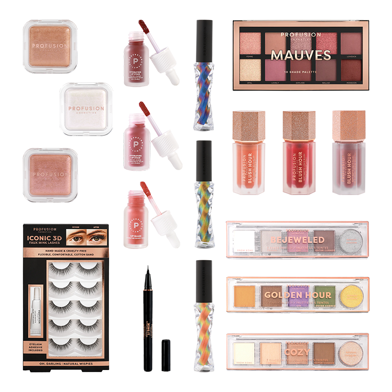 Profusion Cosmetics Exclusive Beauty Bundle: 18-Piece Essential Makeup Collection Bundle Set