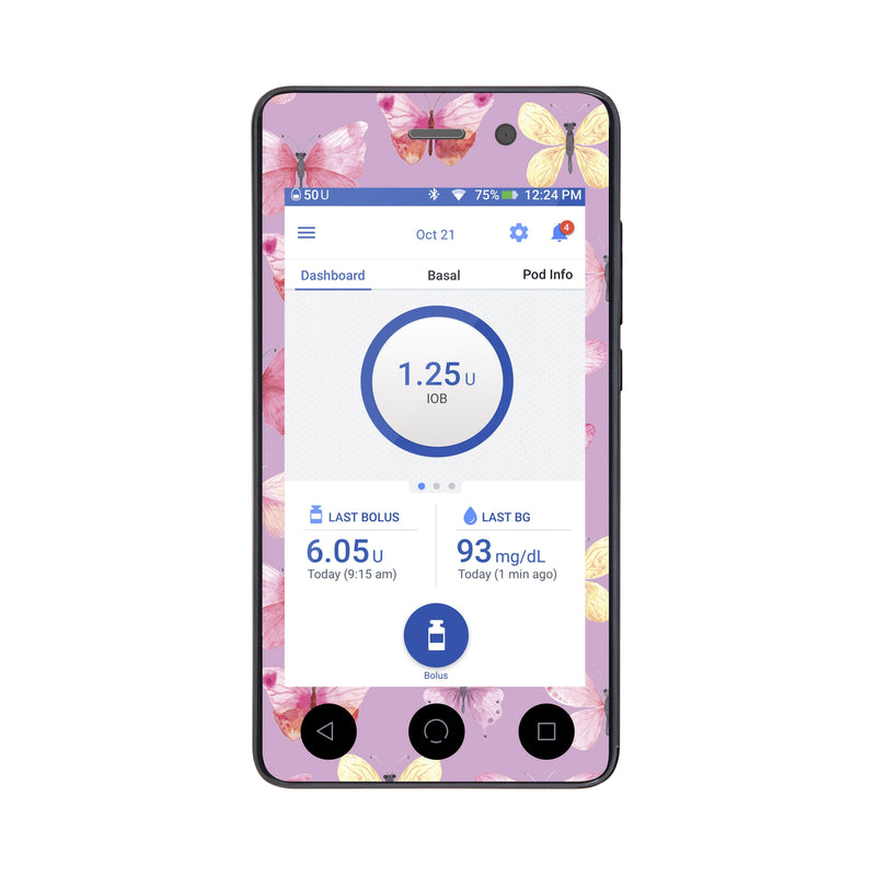 Peelz Butterflies Sticker for Omnipod DASH® PDM – Pump Peelz Peelz/Stickers