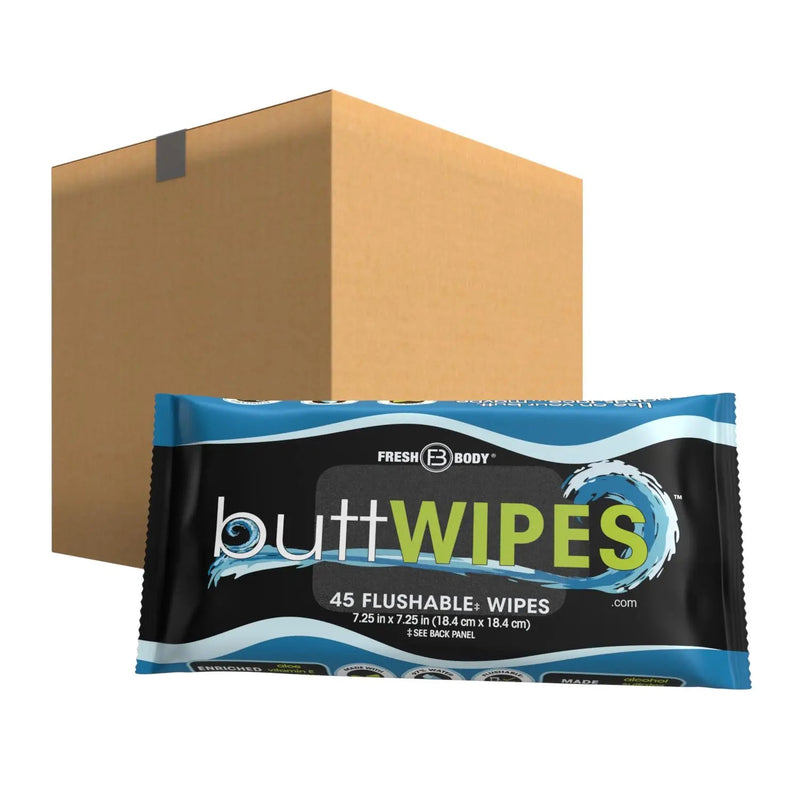 Fresh Body FB® Buttwipes 45ct Flow Pack (select quantity) Adult Hygienic Wipes