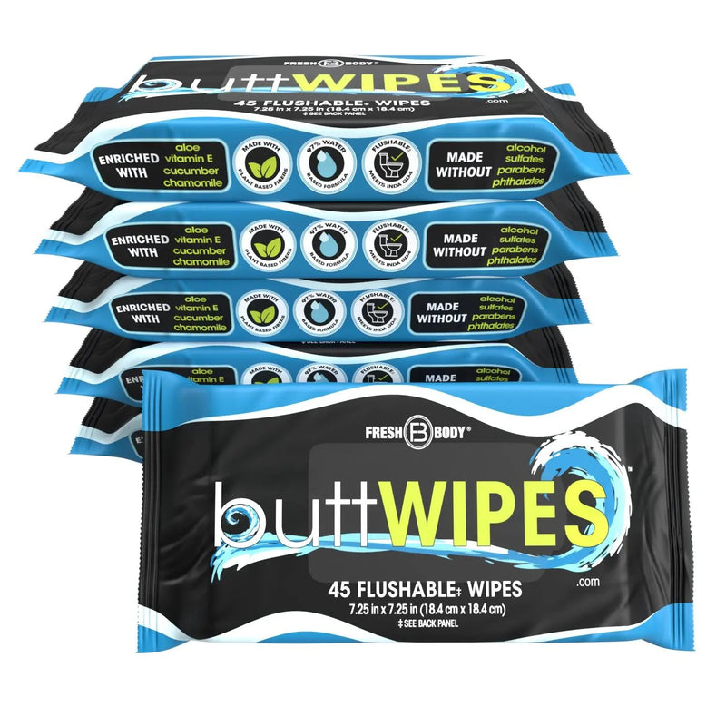 Fresh Body FB® Buttwipes 45ct Flow Pack (select quantity) Adult Hygienic Wipes