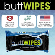 Fresh Body FB® Buttwipes 45ct Flow Pack (select quantity) Adult Hygienic Wipes