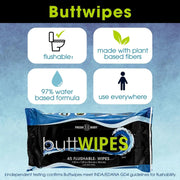 Fresh Body FB® Buttwipes 45ct Flow Pack (select quantity) Adult Hygienic Wipes