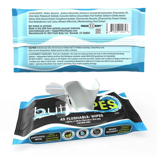 Fresh Body FB® Buttwipes 45ct Flow Pack (select quantity) Adult Hygienic Wipes