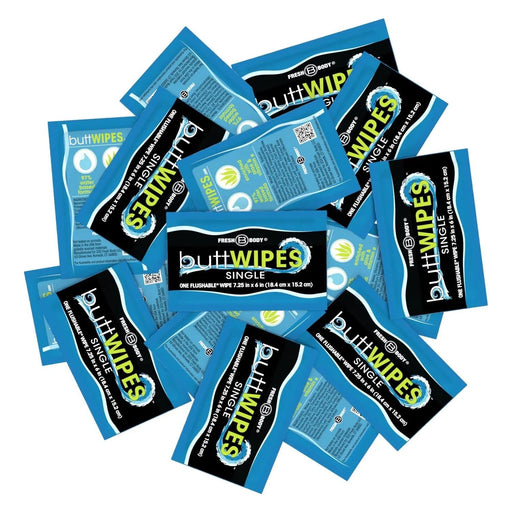 Fresh Body FB® Buttwipes Singles - Individually Wrapped Flushable Wipes (select quantity) Adult Hygienic Wipes