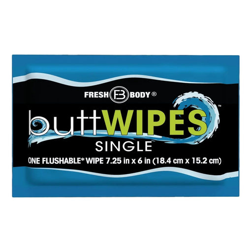 Fresh Body FB® Buttwipes Singles - Individually Wrapped Flushable Wipes (select quantity) Adult Hygienic Wipes