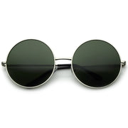 zeroUV Oversize Vintage Inspired Metal Round Circle Sunglasses 8370 Sunglasses