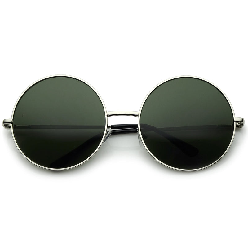 zeroUV Oversize Vintage Inspired Metal Round Circle Sunglasses 8370 Sunglasses