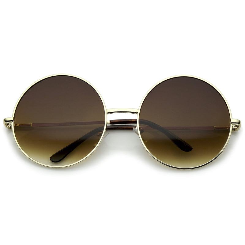 zeroUV Oversize Vintage Inspired Metal Round Circle Sunglasses 8370 Sunglasses