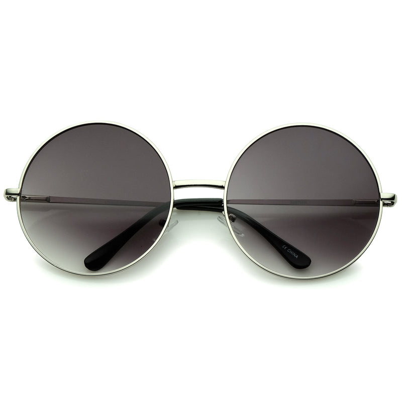 zeroUV Oversize Vintage Inspired Metal Round Circle Sunglasses 8370 Sunglasses